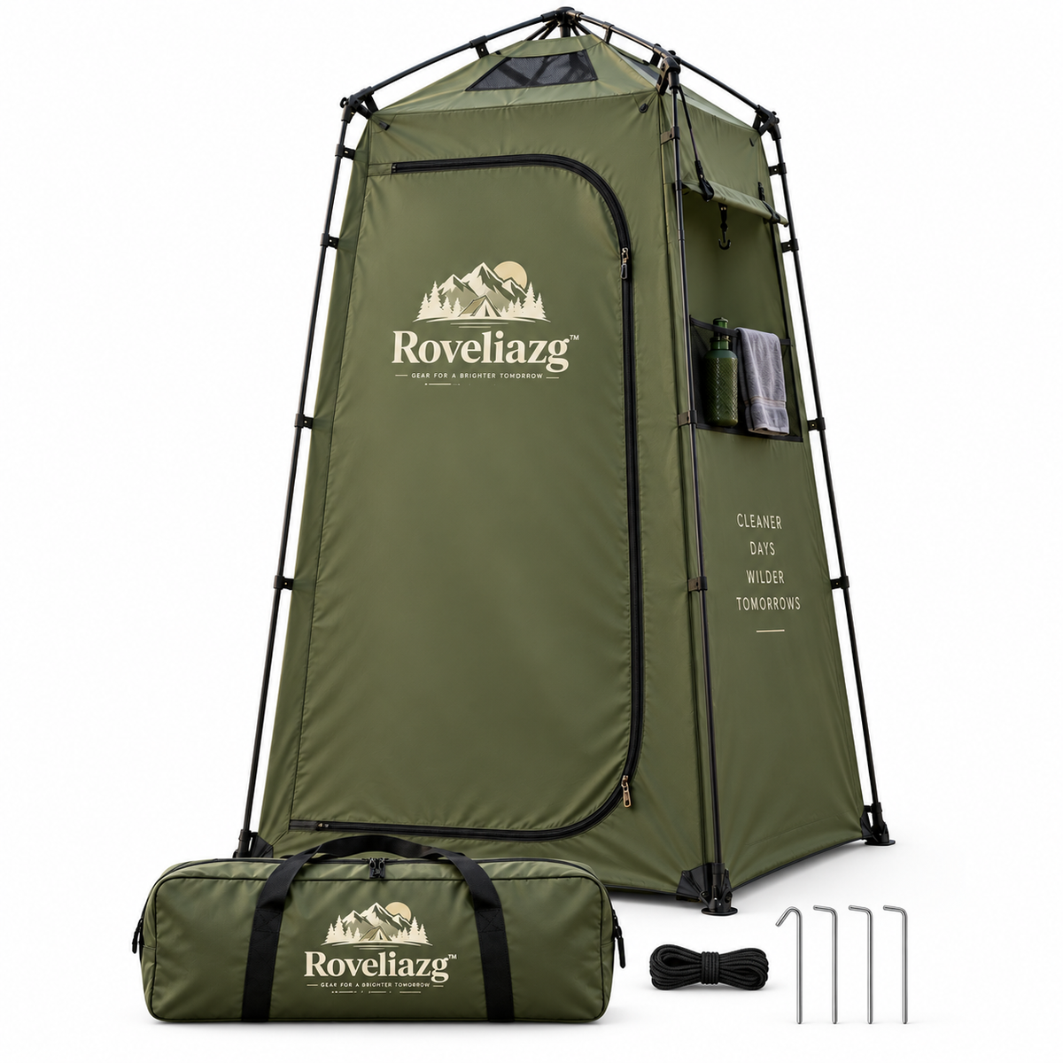 Roveliazg™ SummitHide Privacy Shelter – Portable Pop-Up Camping Shower & Changing Tent with Carry Bag